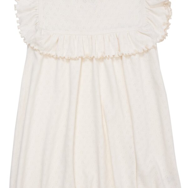 Copenhagen Colors Pointelle Hjerte Kjole - Cream - 92 cm