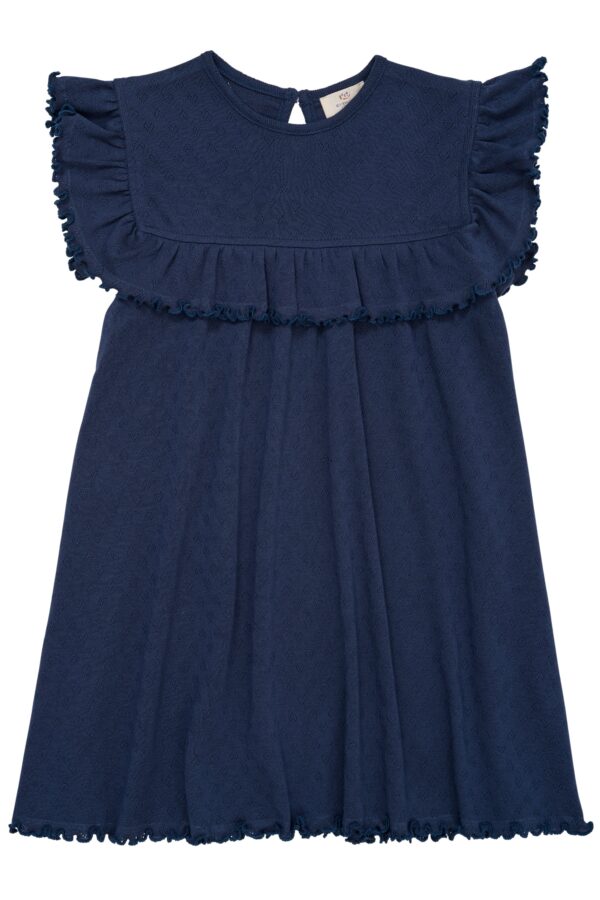 Copenhagen Colors Pointelle Hjerte Kjole - Navy - 92 cm