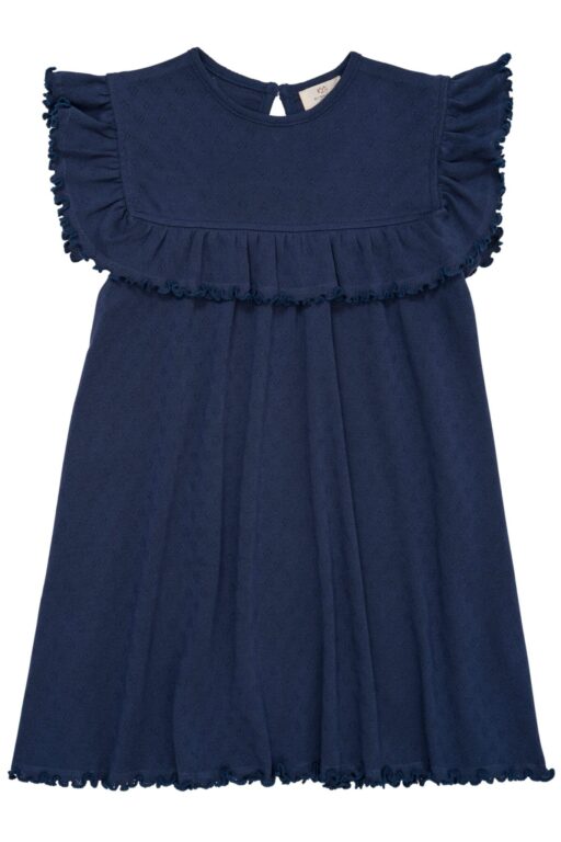 Copenhagen Colors Pointelle Hjerte Kjole - Navy - 92 cm