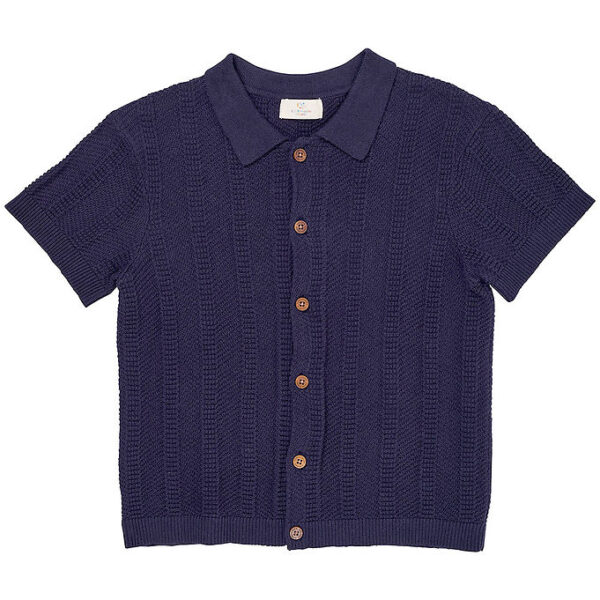 Copenhagen Colors Skjorte k/æ - Strik - Navy