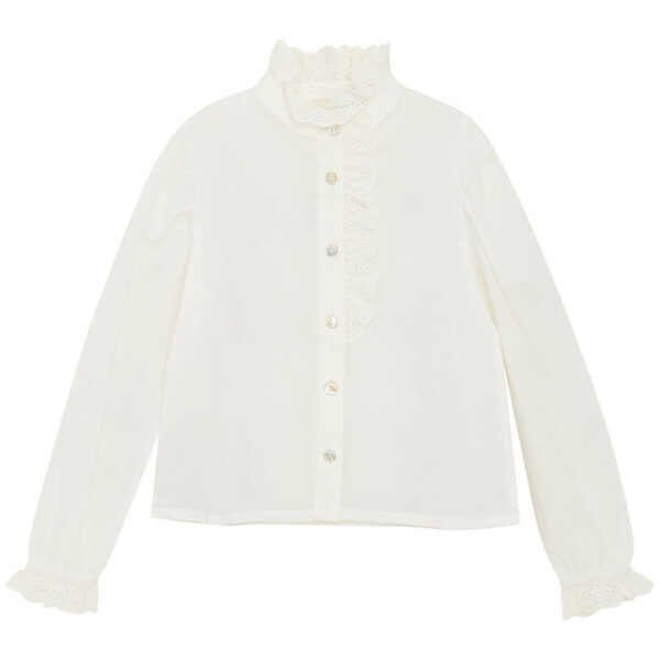 Creamie Skjorte - Woven - Cloud m. Broderie Anglaise