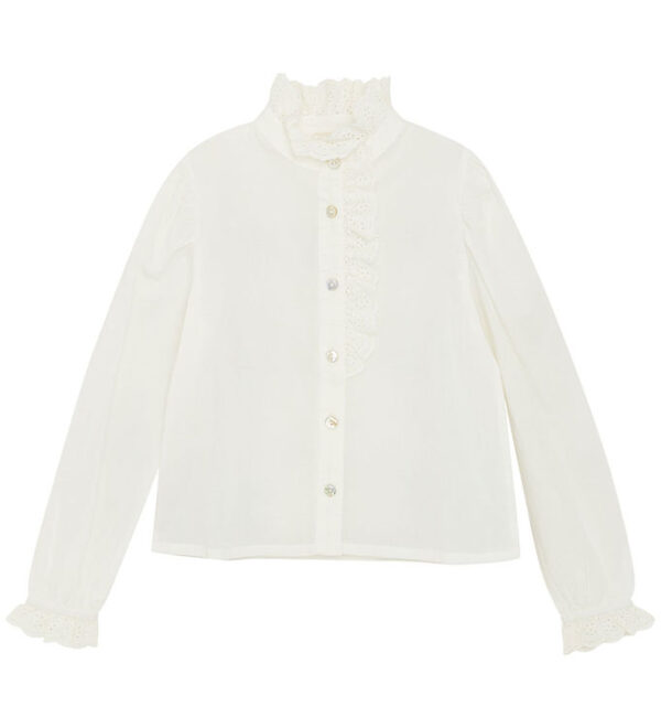 Creamie Skjorte - Woven - Cloud m. Broderie Anglaise
