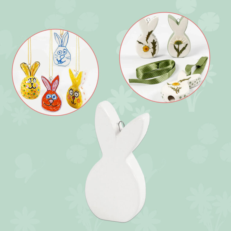 Creativ Company | Påskehare af keramik, 3 stk