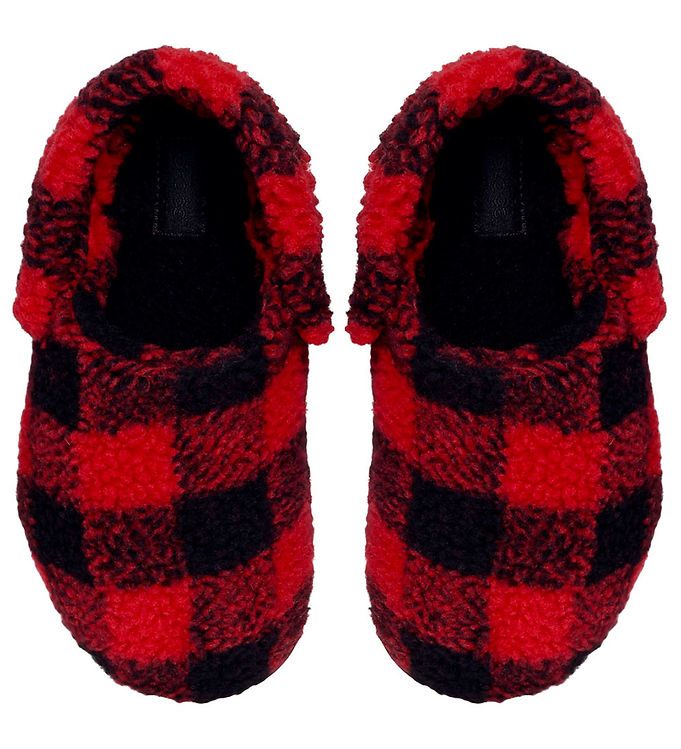 Crocs Hjemmesko - Classic Buff Check Cozzy Slipper - Varsity Red