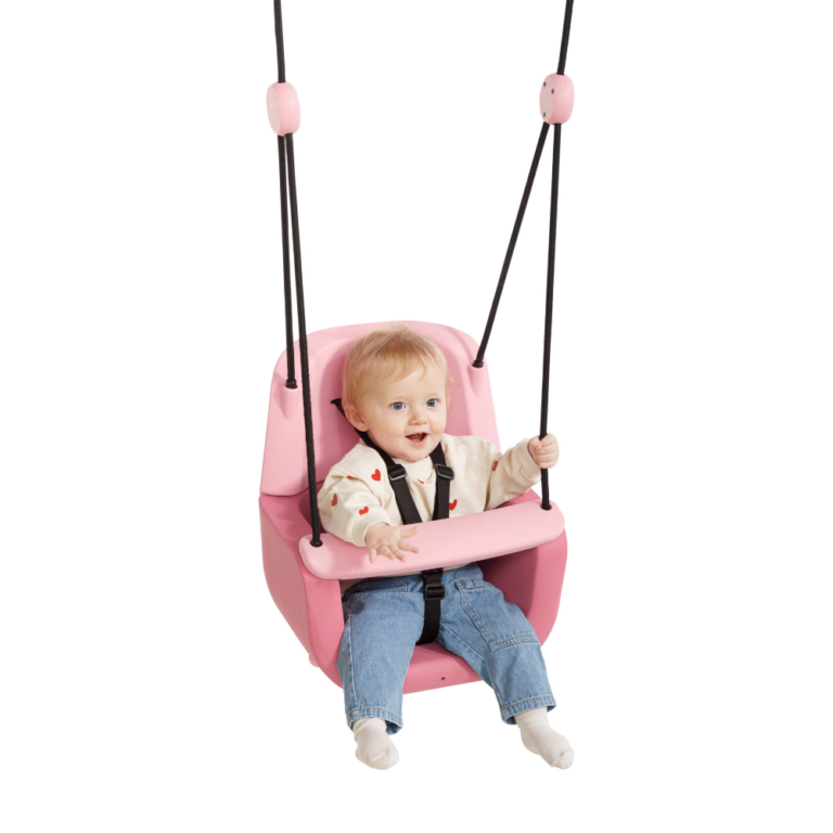 DICE | 3-i-1 babygynge - Lyserød (sort reb)