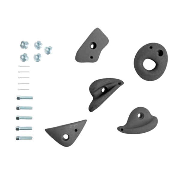 DICE | Klatregreb medium (inkl skruer) - Antracit, 5 stk