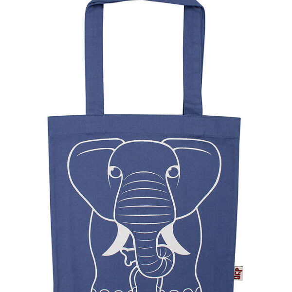 DYR-Cph Shopper - Dyrshopper - Dusty Blue m. Elefant