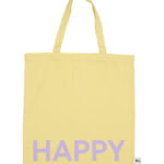 Design Letters Shopper - Happy - Gul m. Lilla
