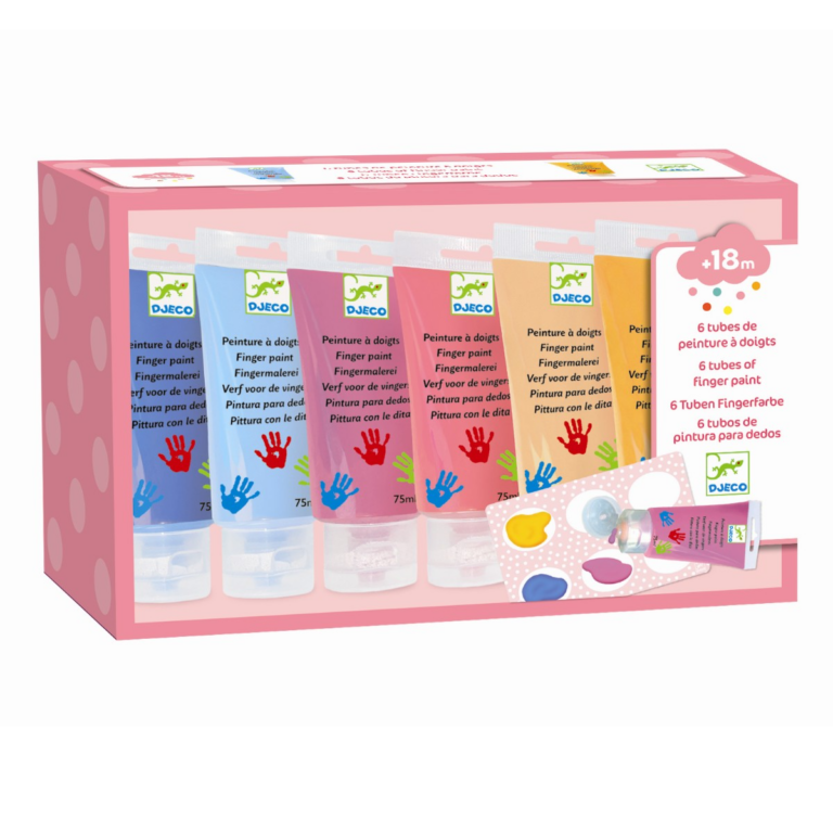 Djeco | Fingermaling - Pastel, 6 x 75 ml