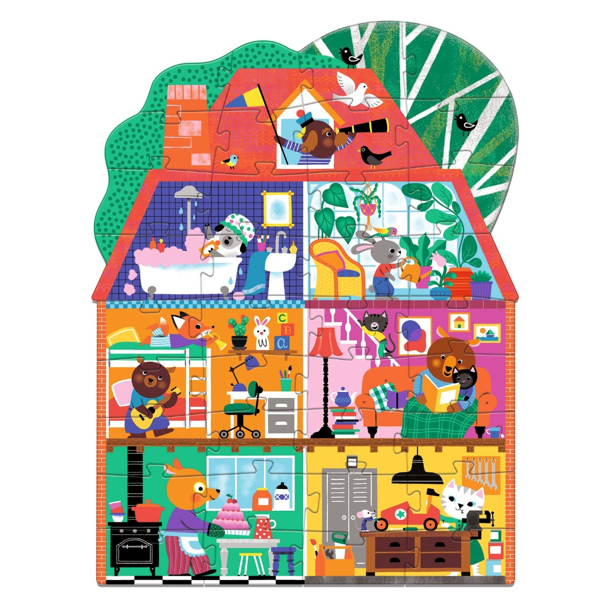 Djeco | Gulvpuslespil m. 36 brikker - Huset