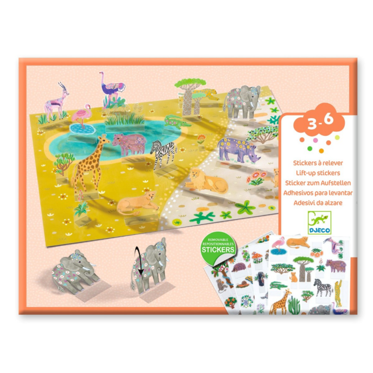 Djeco | Klistermærkeleg 3D - Dyr