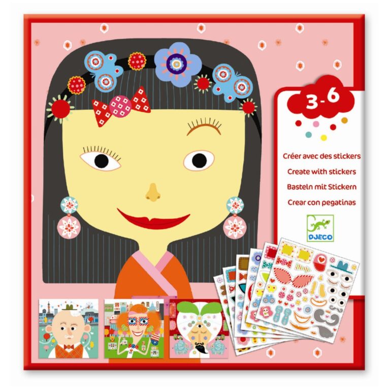 Djeco | Klistermærkeleg - Ansigter