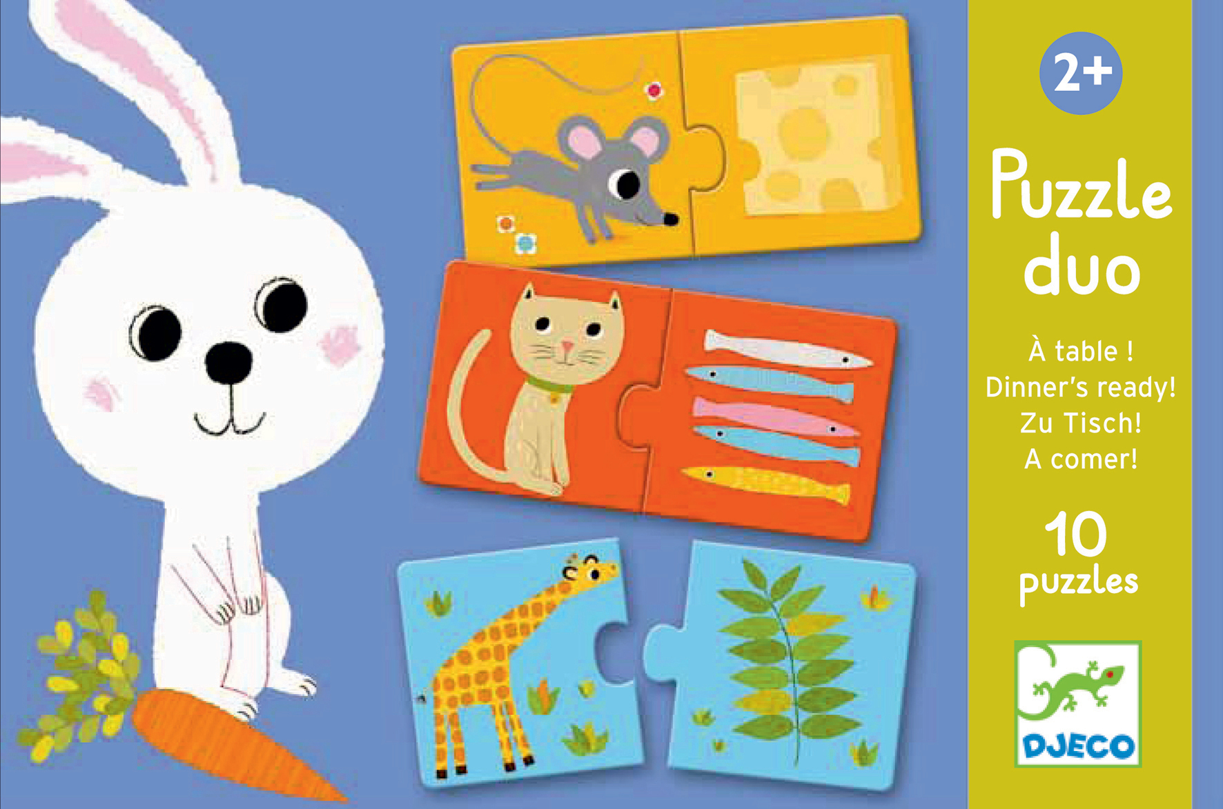 Djeco | Leg & Lær-puslespil - Hvem spiser hvad?