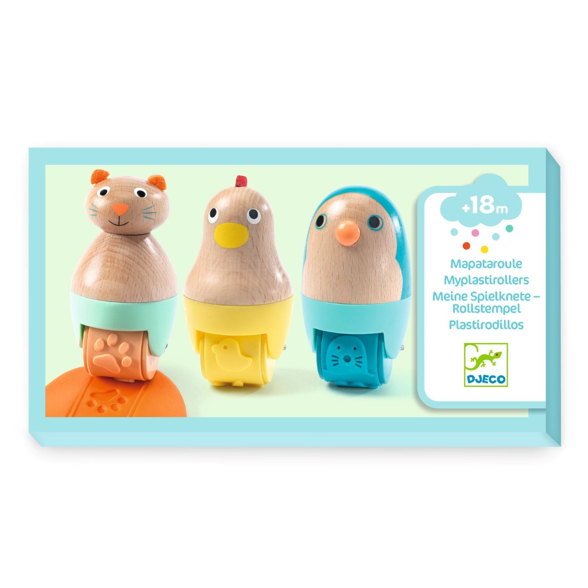 Djeco | Modellervoks - Rullestempler m. dyr
