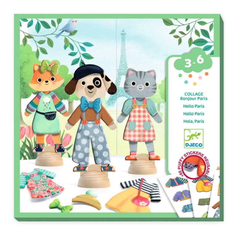 Djeco | Påklædningsdukker m. stickers - Bonjour Paris