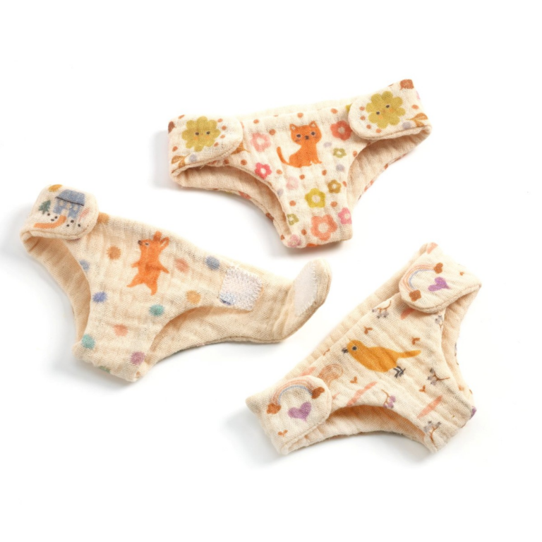 Djeco | Pomea dukketilbehør - Bleer, 3 stk