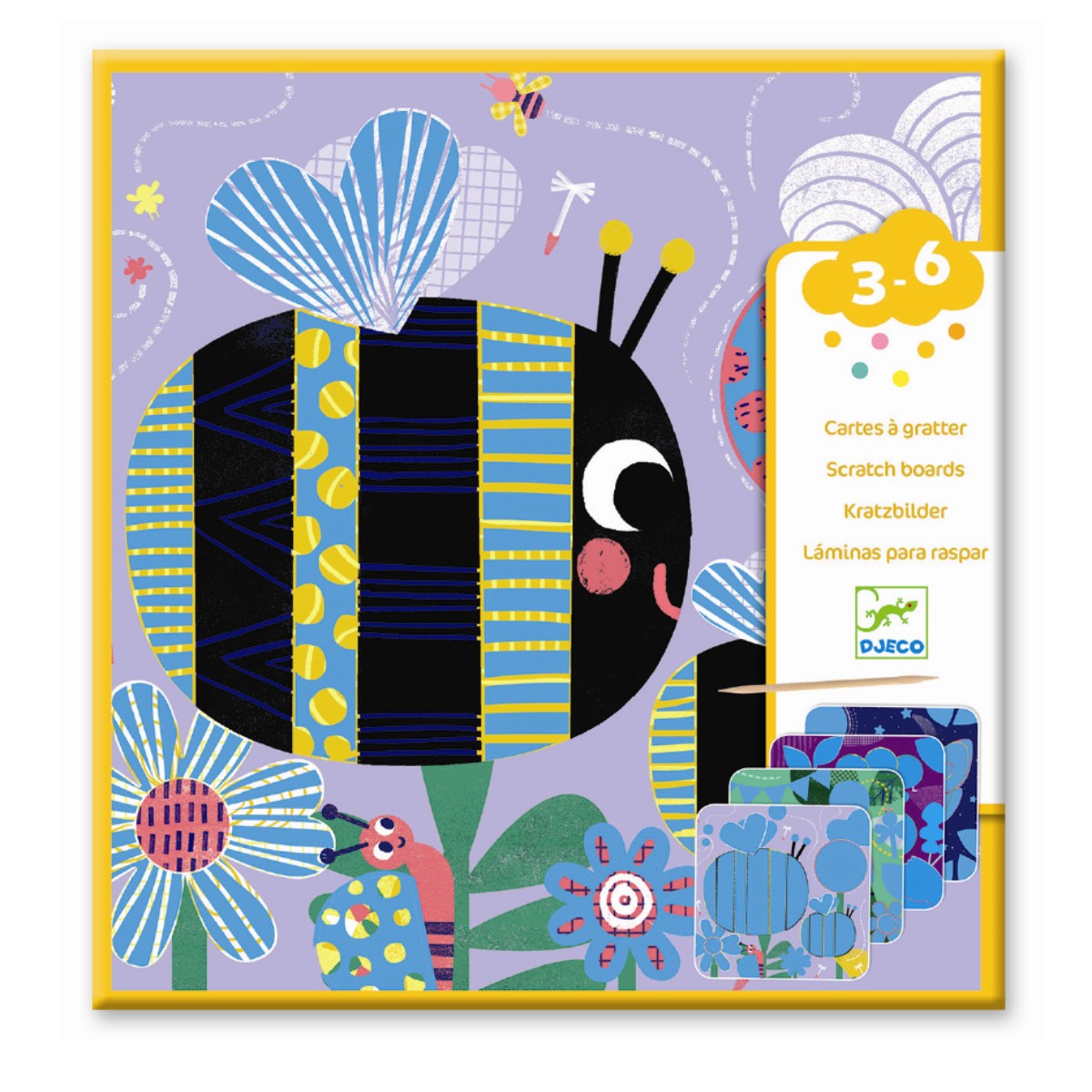 Djeco | Scratch kort til de små - Insekter