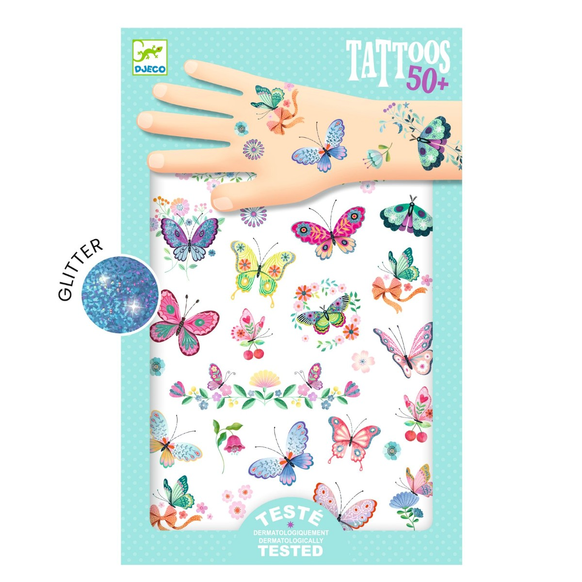 Djeco | Tatoveringer, Glitter - Sommerfugle