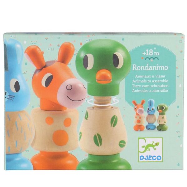 Djeco Trælegetøj - 3 stk. - Skrue Sammen-Dyr