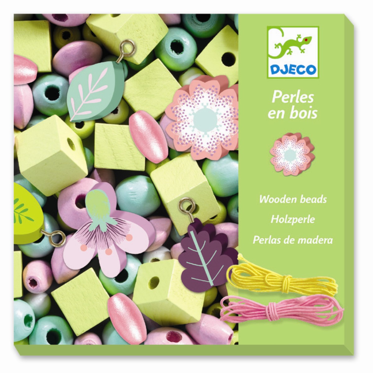 Djeco | Træperler - Blomster, 450 stk.