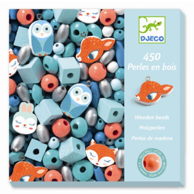 Djeco | Træperler - Skovens dyr, 450 stk.