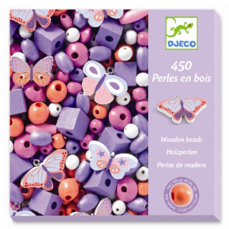 Djeco | Træperler - Sommerfugle, 450 stk.