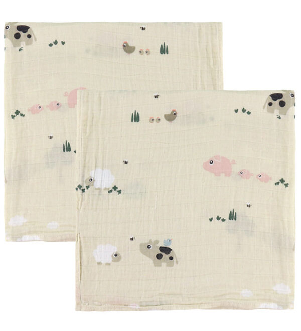 Done By Deer Stofbleer - Musselin - 2-pak - 65x65 cm - Tiny Farm