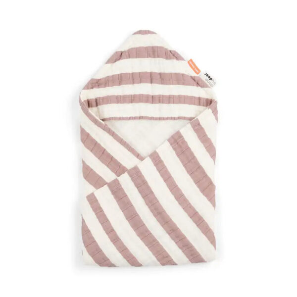 Done by Deer Håndklæde m/ Hætte Gots Stripes Pudder