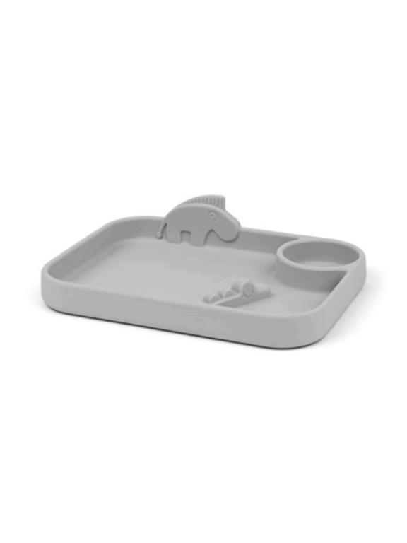 Done by Deer Peekaboo Opdelt Silikone Tallerken Grey - tallerkener - Legekammeraten.dk