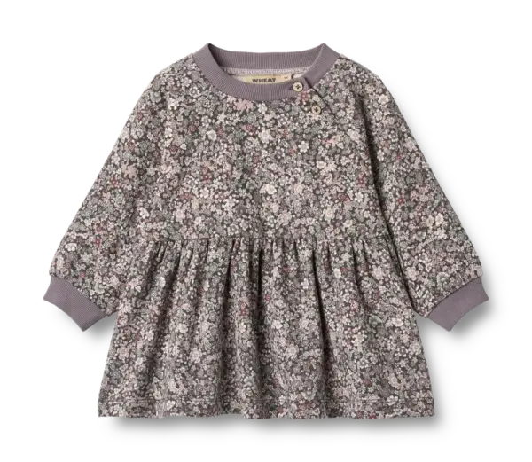 Dorthea Jersey Kjole - Purple stone flowers - 9 MDR.