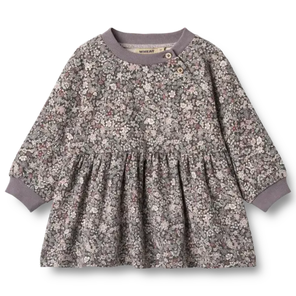 Dorthea Jersey Kjole - Purple stone flowers - 9 MDR.