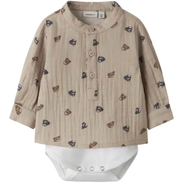 Dutty Langærmet Skjorte Body - Chateau Gray - 80