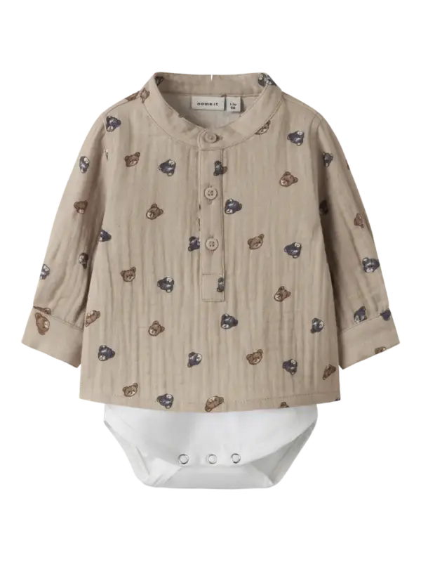 Dutty Langærmet Skjorte Body - Chateau Gray - 80