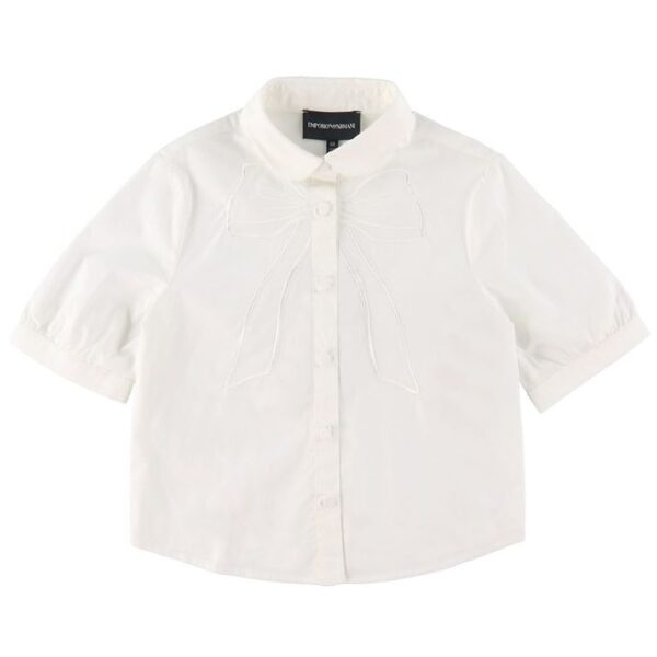 Emporio Armani Skjorte k/æ - Hvid m. Sløjfe