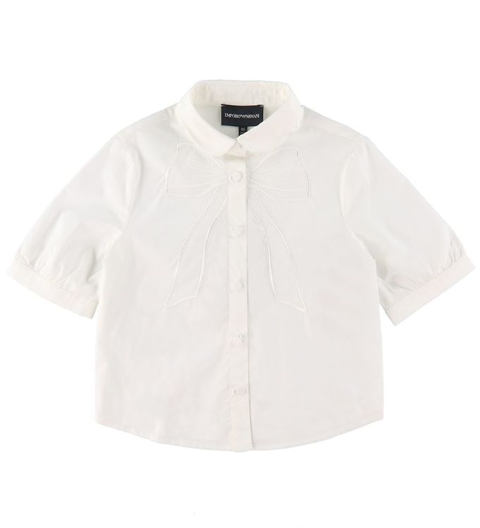 Emporio Armani Skjorte k/æ - Hvid m. Sløjfe Emporio Armani Skjorte k/æ - Hvid m. Sløjfe