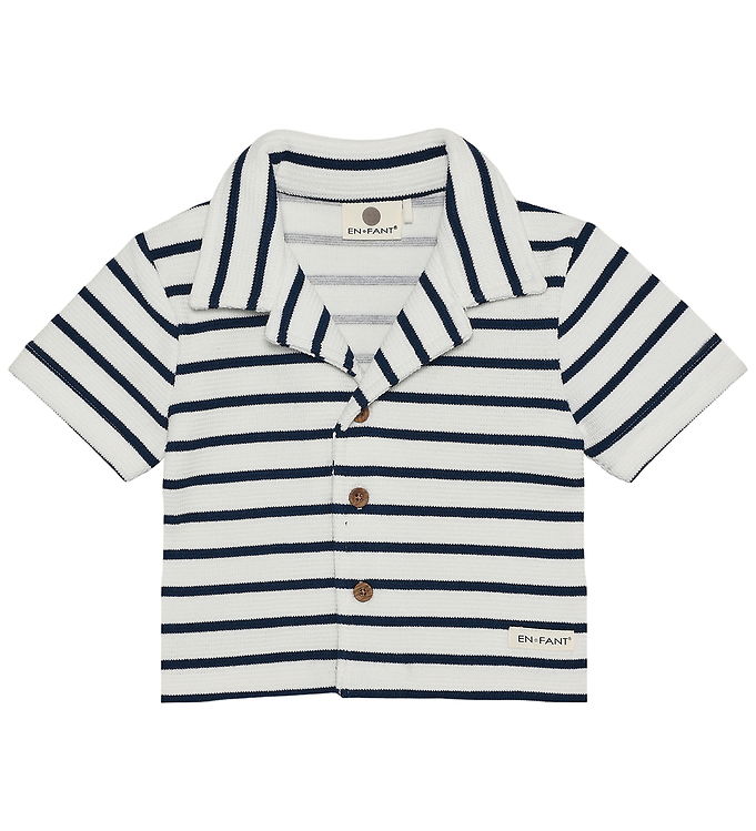 En Fant Skjorte K/Æ - Stripe - Medieval Blue En Fant Skjorte K/Æ - Stripe - Medieval Blue