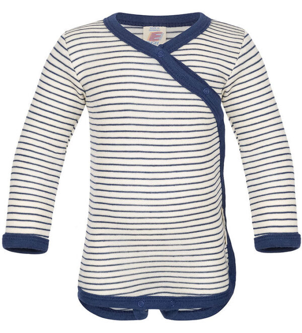 Engel Slå-Om Body l/æ - Uld/Silke - Natural/Navy Blue Engel Slå-Om Body l/æ - Uld/Silke - Natural/Navy Blue