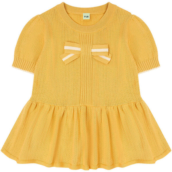 FUB T-shirt - Strik - Butter m. Sløjfe