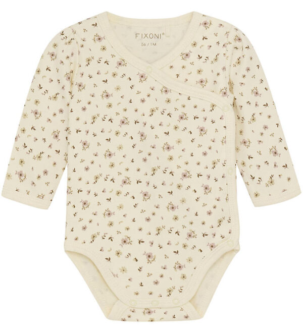 Fixoni Slå-om Body l/æ - Shadow Gray m. Blomster