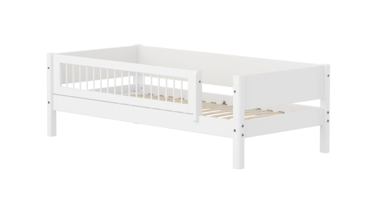 Flexa White Enkeltseng 90x200 cm m. Crossbar Sengehest - Hvid