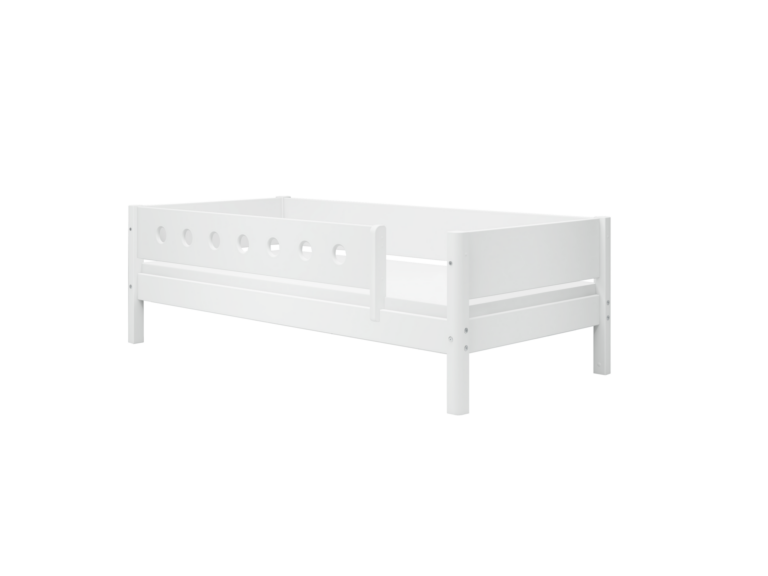 Flexa White Enkeltseng 90x200 cm m. Dots Sengehest - Hvid
