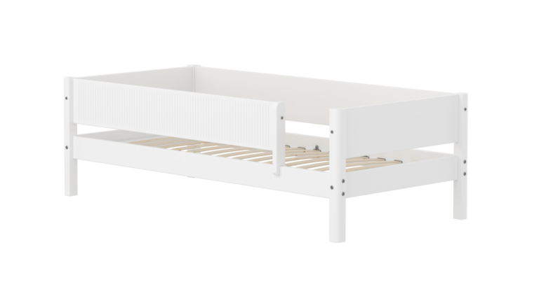 Flexa White Enkeltseng 90x200 cm m. Grooves Sengehest - Hvid