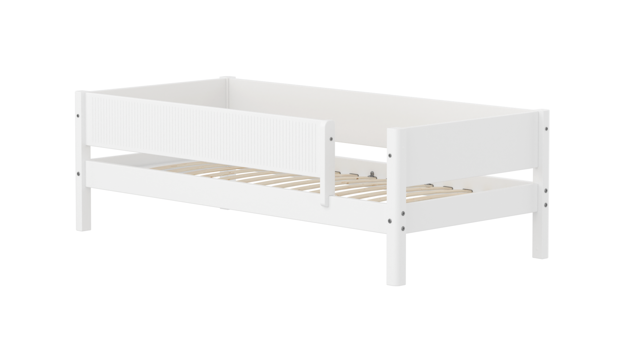Flexa White Enkeltseng 90x200 cm m. Grooves Sengehest - Hvid