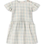 Fliink Cha Cha Dress - Sandshell Check - 80 cm