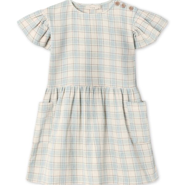 Fliink Cha Cha Dress - Sandshell Check - 80 cm