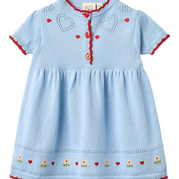 Flöss Kjole - Strik - Blanca - Blue Sky