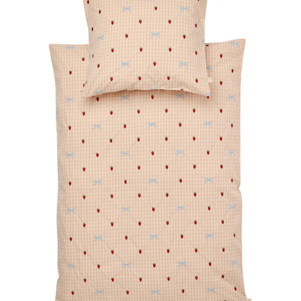 Flöss Sengetøj - Voksen - Dolly - 140x220 cm - Berry/bow