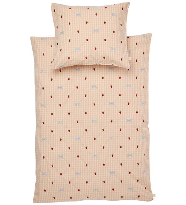 Flöss Sengetøj - Voksen - Dolly - 140x220 cm - Berry/bow