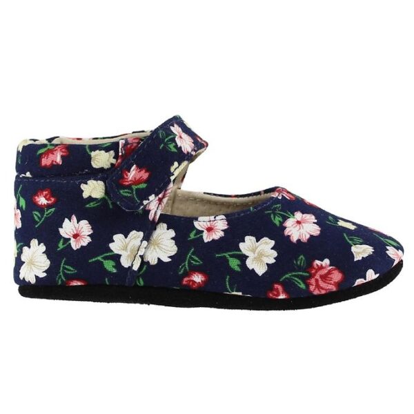 Fuzzies Ballerina Hjemmesko - Flora - Navy m. Blomster