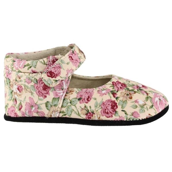 Fuzzies Ballerina Hjemmesko - Rosa - Pudder m. Blomster